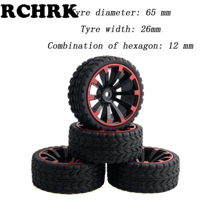 

4pcs RC 1/10 Buggy Wheels & Tires 12mm Hex wear-resisting of a sponge on the road of the road race Desert road snow tires wheel