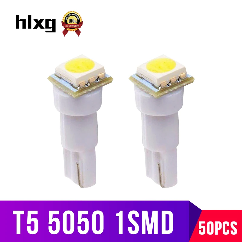 Hlxg 50 шт. холодный белый T5 1SMD LED Клин для лампы датчик кластера приборная панель