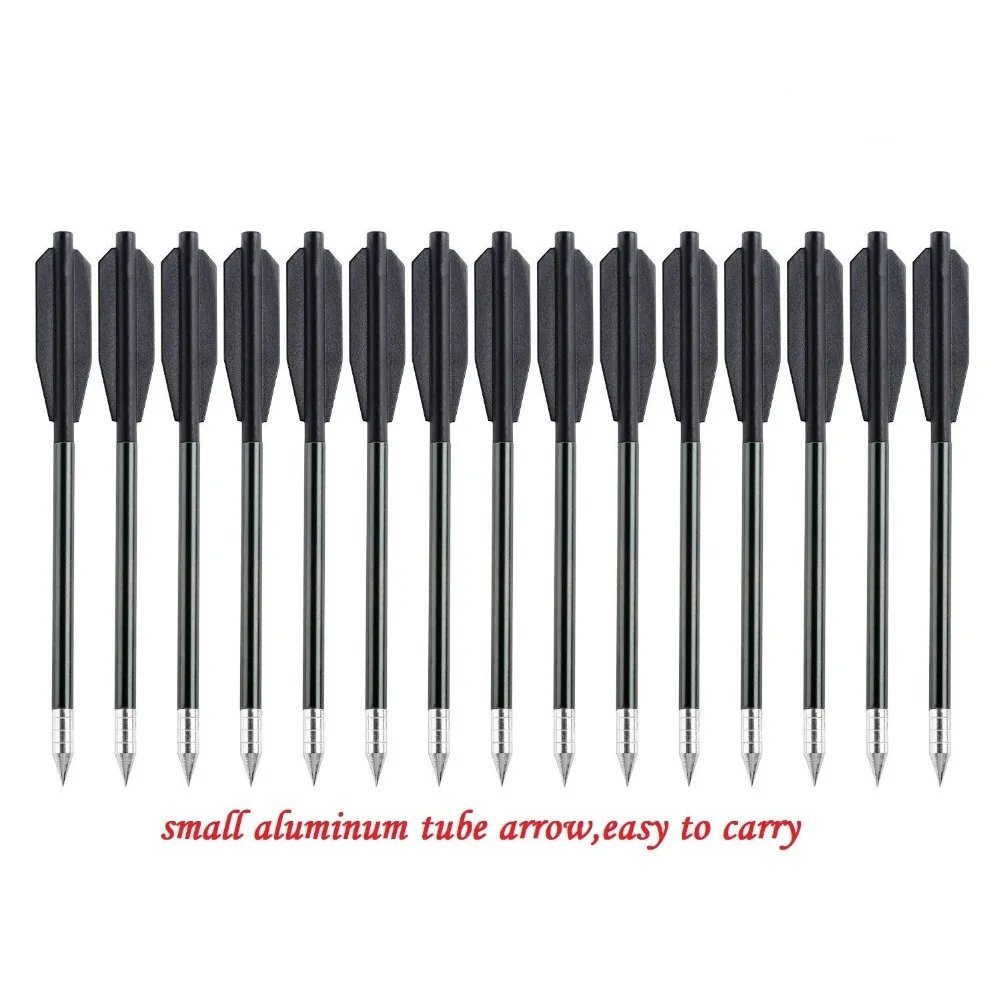 

36pcs Black / Golden Aluminum Metal Arrow Bolts for 50lb & 80lb Pistol Crossbow Bow Outdoor Hunting