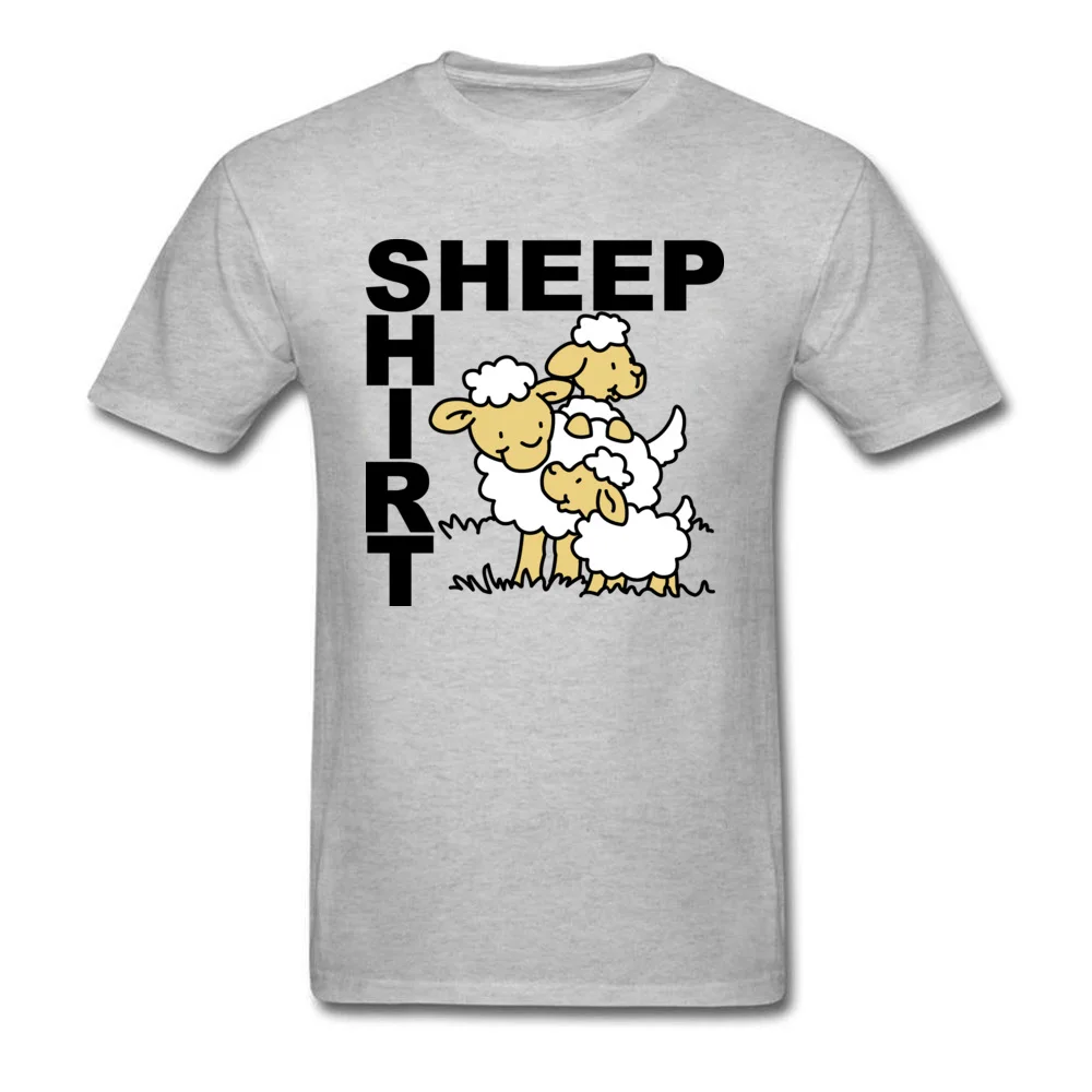 Sheep Shirt NEW YEAR DAY 100% Cotton Round Collar Tops T Shirt Short Sleeve Casual Tee-Shirt Slim Fit Custom T-Shirt Sheep Shirt grey