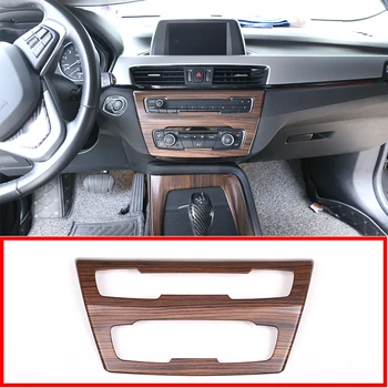 

For BMW X1 F48 20i 25i 25l 2016-2019 Pine Wood Grain ABS Chrome Center Center Console Button Frame Trim For BMW X2 F47 2018