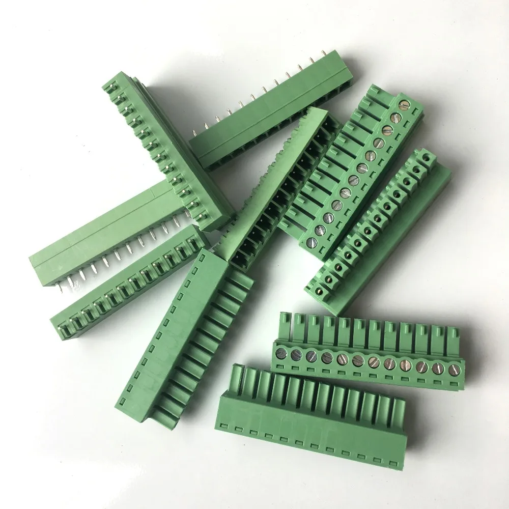 

50 pcs Screw Terminal Block Connector 3.81mm 12 pin Green Pluggable Type