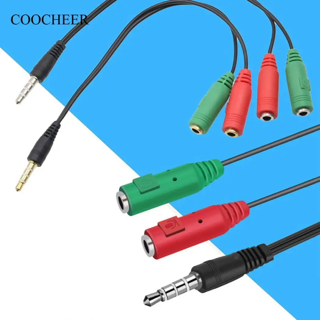 

Audio Aluminum Alloy 3.5mm 4 Pole Universal Splitter Cable