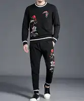 Autumn Winter Sporting Suit Jacket Pant Sweatsuit 2 Piece Set Mens V999