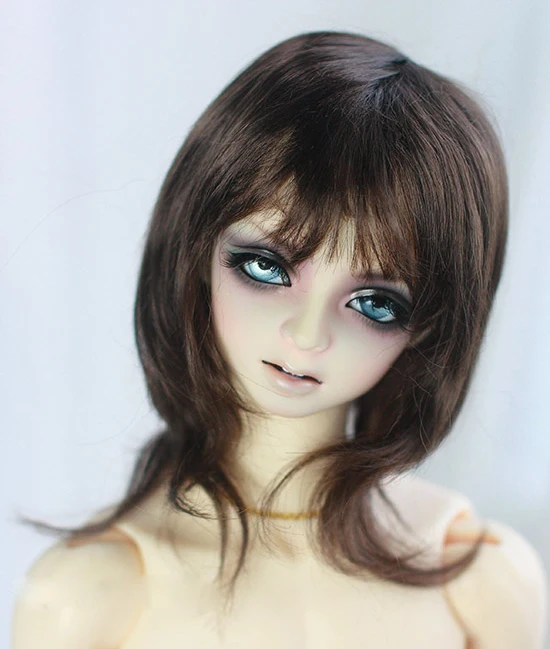 D01-P414 children handmade toy 1/3 Doll Accessories BJD/SD doll wig Brownish black Medium long hair 1pcs | Игрушки и хобби