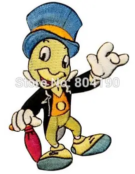 

Pinocchio Jiminy Cricket Cartoon Kids T shirt Sweet applique Embroidered sew on/ iron on patch Fashion TV Free Shipping