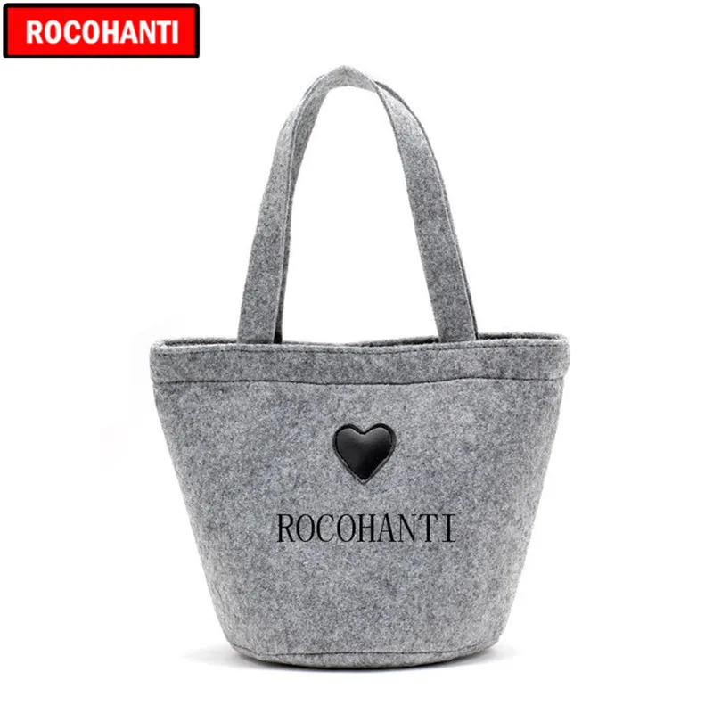 

100PCS Custom Logo Printed Felt Tote Bag , Unisex Fashion Wool Felt Bag Christmas Promotional Gift Shopping Bags