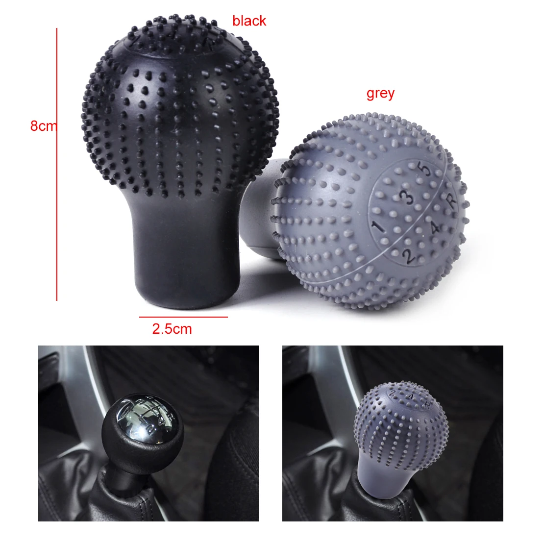 

CITALL Silicone Car 5 Speed MT Round Silicone Gear Shift Knob Cover Case Anti Slip Nonslip For Mercedes BMW Toyota Kia Honda VW