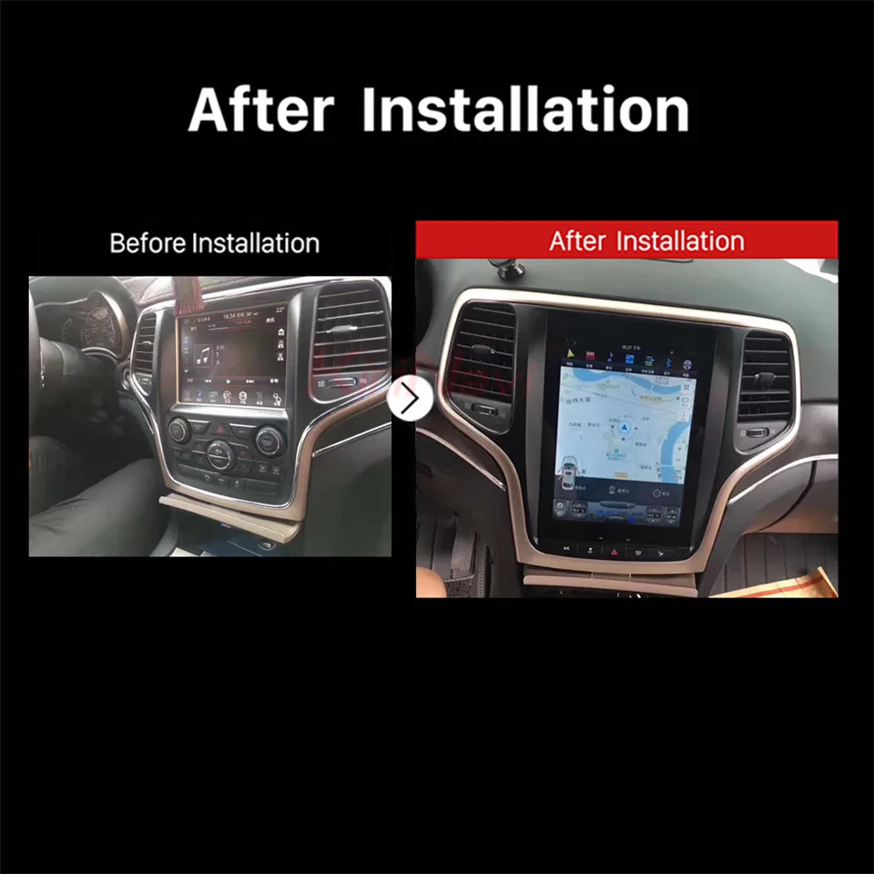 Excellent KiriNavi Vertical Screen Tesla Style Android 8.1 10.4" Car Radio GPS Navigation For JEEP Grand Cherokee Car Dvd Player 2014+ 4G 5