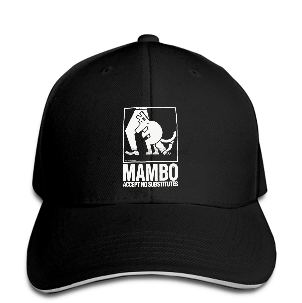 

89s Mambo Accept No Substitutes Dog Graphics Men Baseball Cap Black Surf Australia Snapback Cap Women Hat Peaked