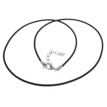 YYW черный резиновый Цепочки и ожерелья шнур Нитки строка просто Цепочки и ожерелья 2 мм 100 нитей Длина: 18 дюймов DIY решений для Подвески