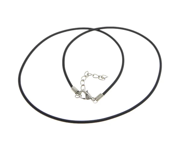 YYW Black Rubber Necklace Cord Thread String Simple Necklace 2mm