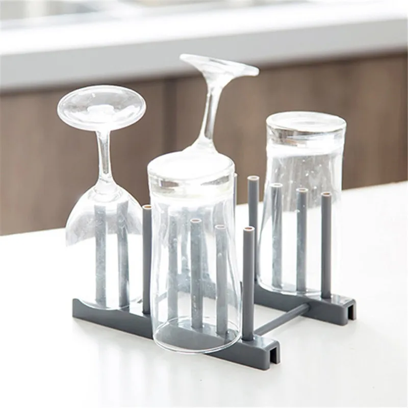 

Red Wine Glass Dry Rack Sink Holder Dish Plate Storage Drainer Cocina Organizador Plastic Plate Cups Stand Display Holder