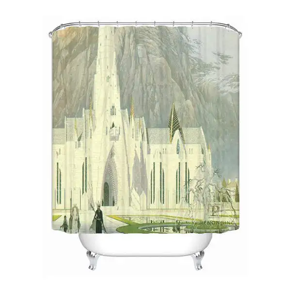 Shower Curtain Пользовательские гриб город Вид Душ Ванна занавес Mildewproof водонепроницаемый полиэстер различных размеров#180417-03-156 - Цвет: Shower Curtain