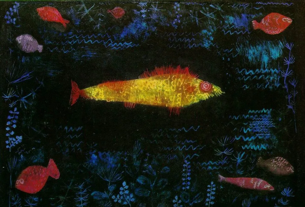 

High quality Oil painting Canvas Reproductions The Goldfish (1925) by Paul Klee Painting hand painted