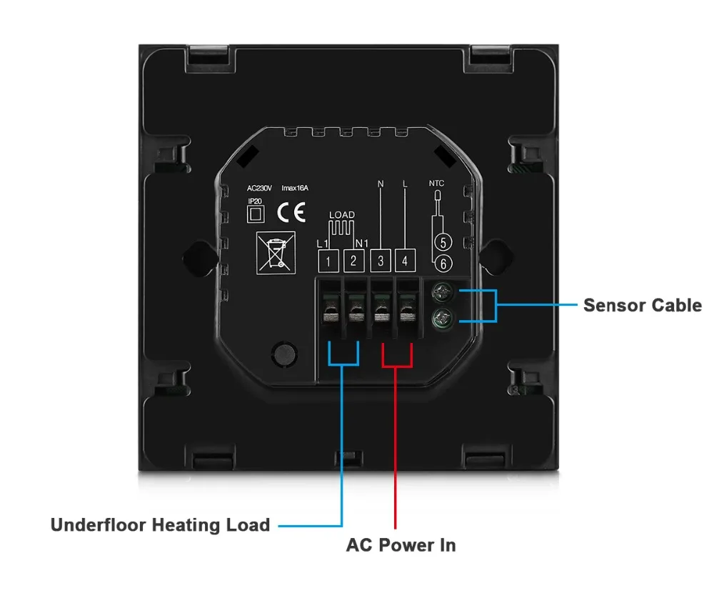 220V 110V ЕС программируемый Сенсорный экран термостат обогрева пола WI-FI в случае если у вас возникают какие-либо сложности с двойным датчик