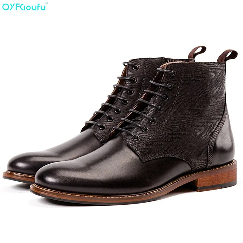 

Winter Autumn Men Chelsea Boots Designers Quality Tactical Desert Combat Handmade Ankle Work Shoes Genuine Leather