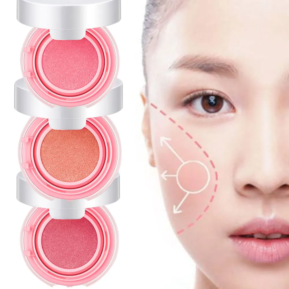 

New Makeup Baking Blush With Puff Bronzer Baked Cheek Color Blusher Palette Petal Face Power