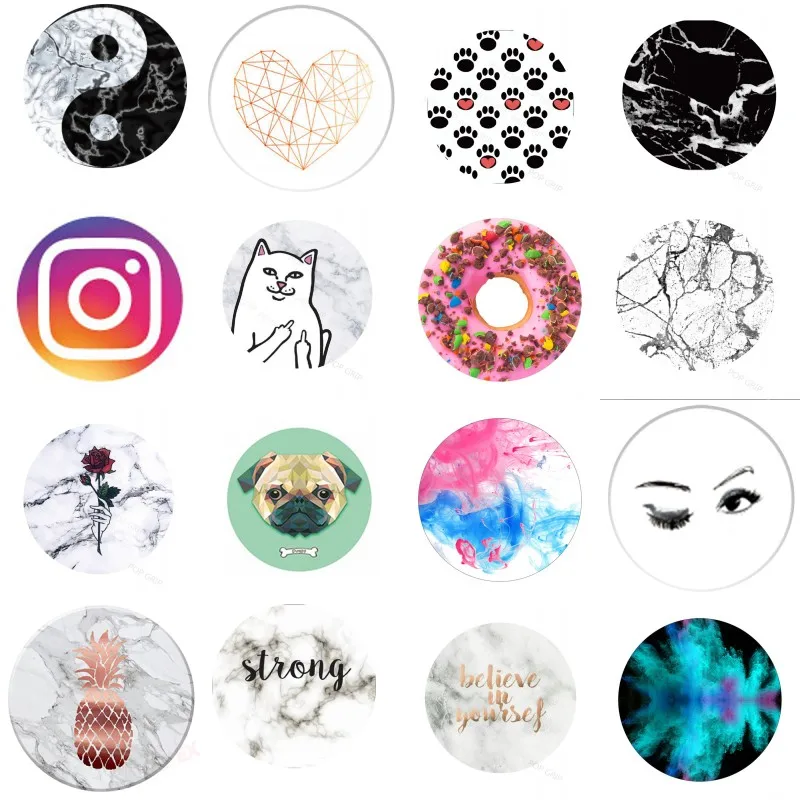 

Turn To Lock Phone Holder With Marble Fashion Designs Fit Hands 360 Degree 2 Finger Grip For Huawei p20 lite for Pocophone f1