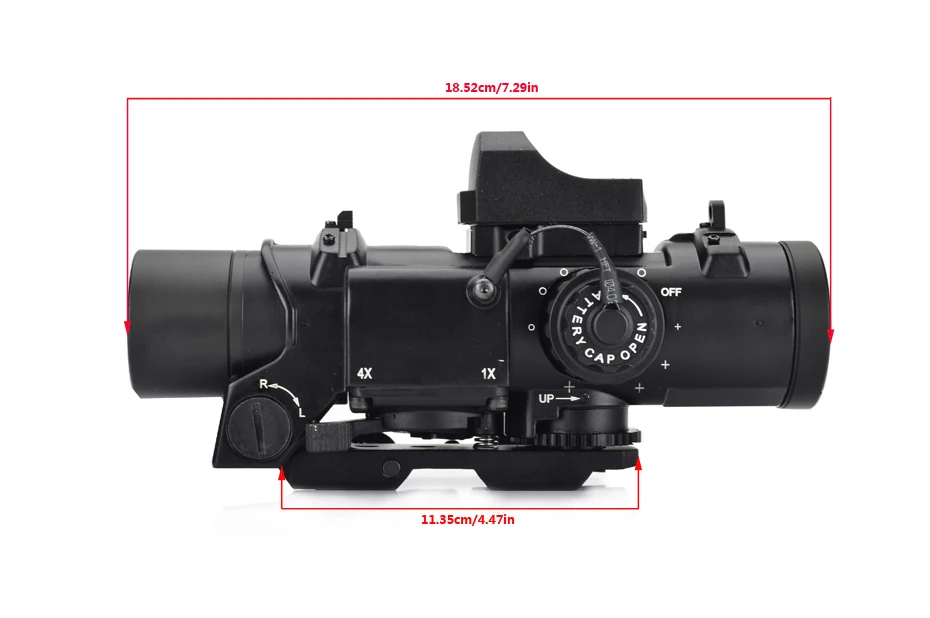 Тактический прицел DR БЫСТРЫЙ съемный 1X-4X Регулируемый двойной ролевой прицел страйкбол прицелы лупа прицел для охоты