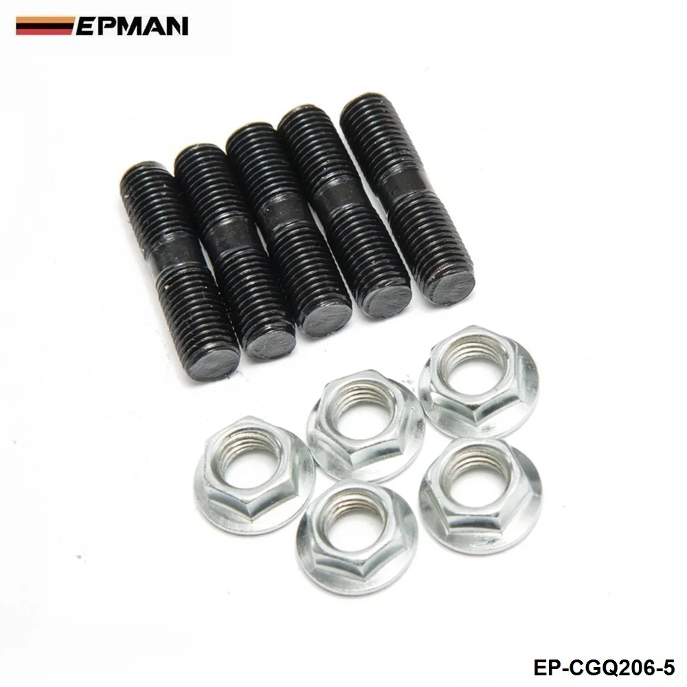EPMAN - 5 x Turbo Stud & Lock Nut Kit  M10x1.25 mm For SUBARU TD04L, TD05H Turbo L:40 mm EP-CGQ206