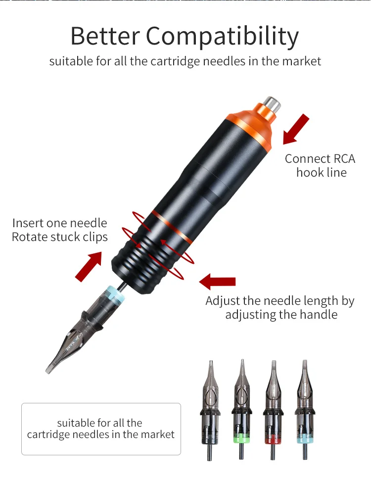 Набор для татуировки, ротационная ручка, набор для перманентного макияжа, картридж, Иглы для татуировки, аксессуары для боди-арта