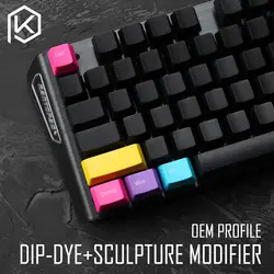 Cmyk rgb dip dye PBT пластиковые OEM Механические клавиатуры колпачки профиль скульптурные легенды голубой пурпурный зеленый желтый фиолетовый