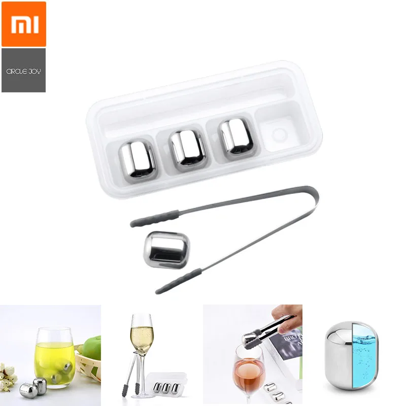 

Xiaomi Mijia Circle Joy Ice Cubes 304 Stainless Steel Reusable Washable Chilling Cool Ice Mold Ice Maker for Whiskey Wine Juice