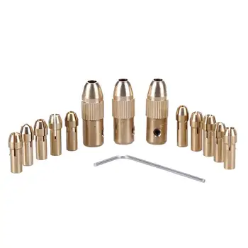 

14pcs Drill Bit 0.5-3.2mm Drill Chucks Adapter Micro Drill Collets Clamp Socket Set Power Tool Mini Electric Drill Accessories