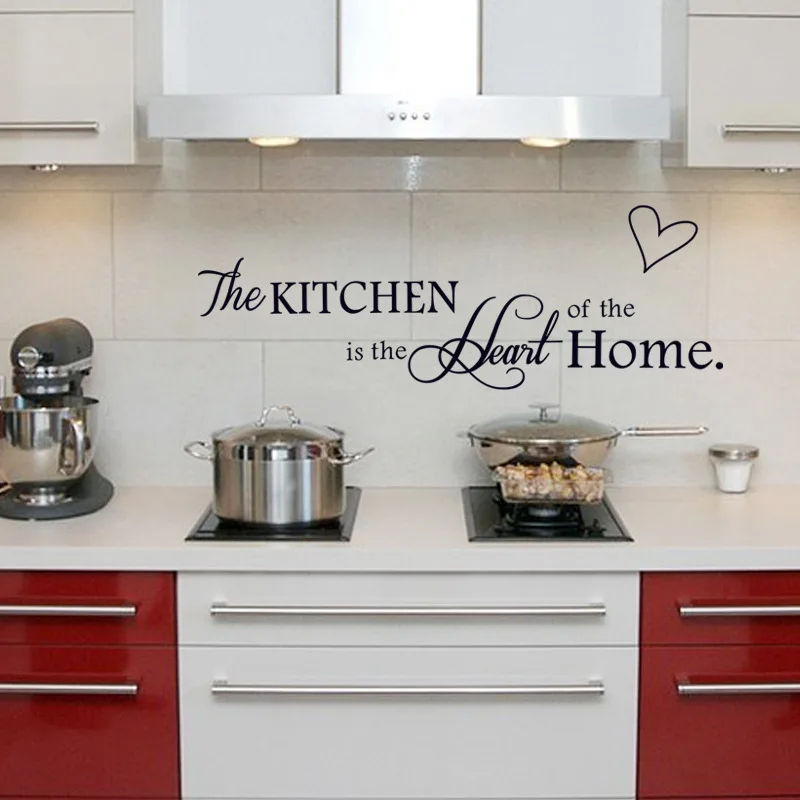New Fashion Kitchen Heart Home Letter Wall Sticker For Kitchen Room Removable Home Decorative Art Wall Poster
