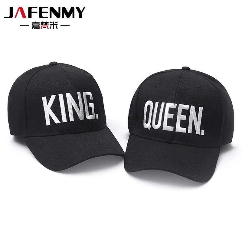 Горячая продажа Король Королева черная вышивка Snapback шляпа мужчины женщины пара