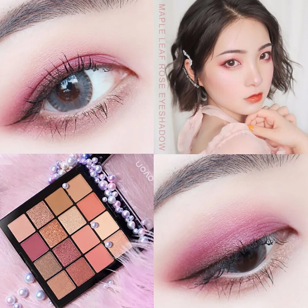 16 цветов Блеск Тени для век Пудра Палитра телесный осветляет ...