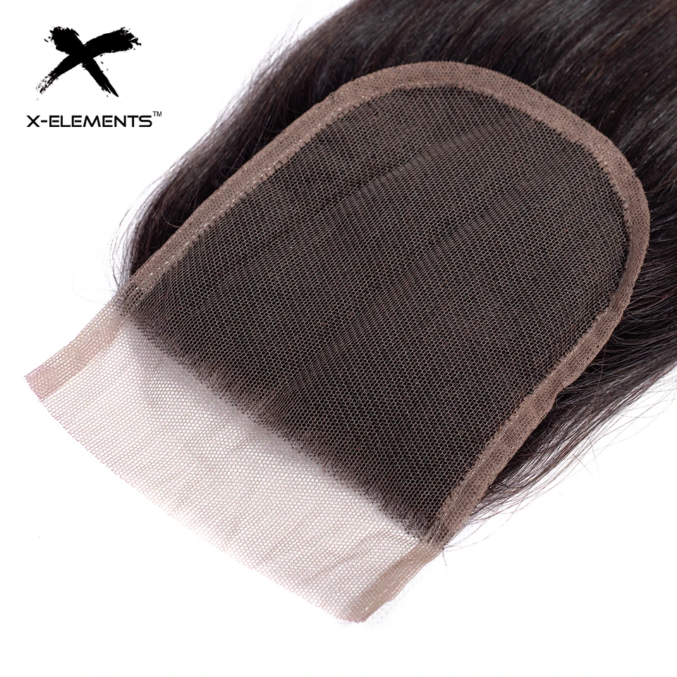 X-Elements Ombre Peruvian Straight Hair Bundles With Closure 3 Pcs with Closure T1B Purple Ombre Human Hair Weave With Closure  (6)
