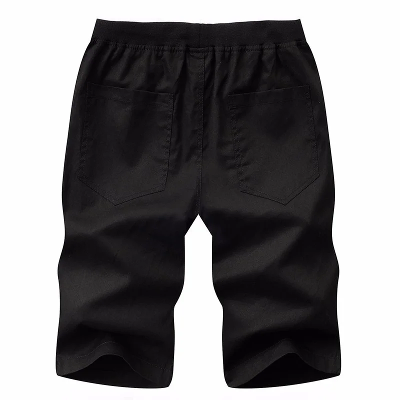 Летние однотонные шорты мужские высотой до колена Короткие штаны модные повседневные Черные хаки темно-синие пляжные шорты мужские большие размеры брендовая одежда