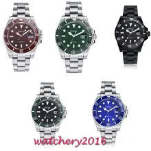 40mm Parnis Black Blue Dial Luxury Brand Sapphire Glass Luminous ceramic bezel Date Deployment Automatic Movement men's Watch 40mm Parnis Black Blue Dial Luxury Brand Sapphire Glass Luminous ceramic bezel Date Deployment Automatic Movement men's Watch