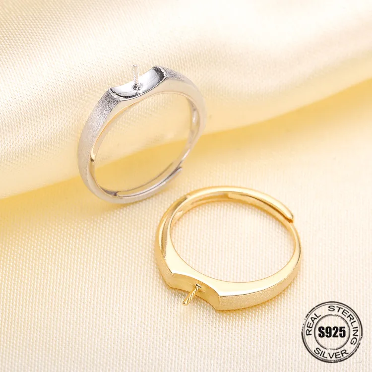Модное кольцо с жемчугом аксессуары, кольцо из стерлингового серебра 925, регулируемые кольца ювелирные изделия части фитинги крепления DIY девушка подарок