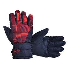 Мужские и женские зимние уличные водонепроницаемые утолщенные перчатки для катания на лыжах(красный