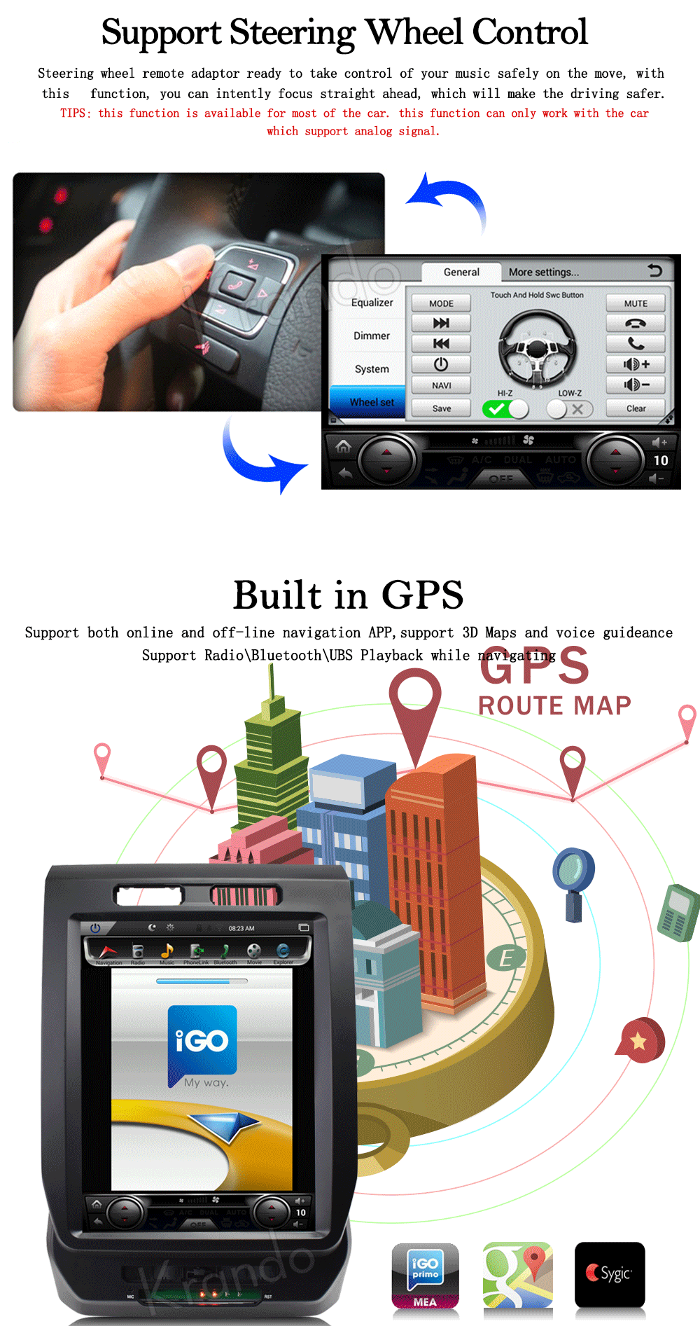 Discount Krando Android 6.0 12.1" Tesla Vertical touch screen car dvd gps  for FORD F150 2015-2017 gps radio navigation multimedia system 6