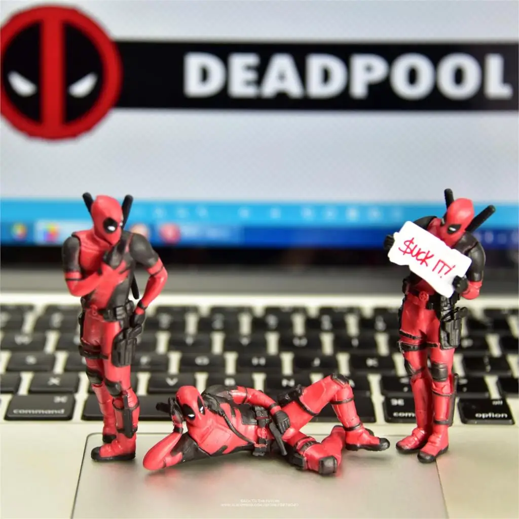 4pcs X-Man Deadpool Mini 8cm PVC Figure Figures Toy Gift No Box 