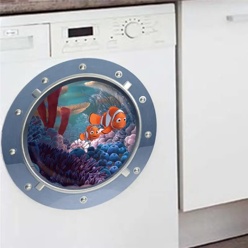 Find Nemo Clownfish подводная лодка иллюминаторы настенные наклейки декор комнаты Diy пилинг и палка 3d наклейки на стены, окна искусства