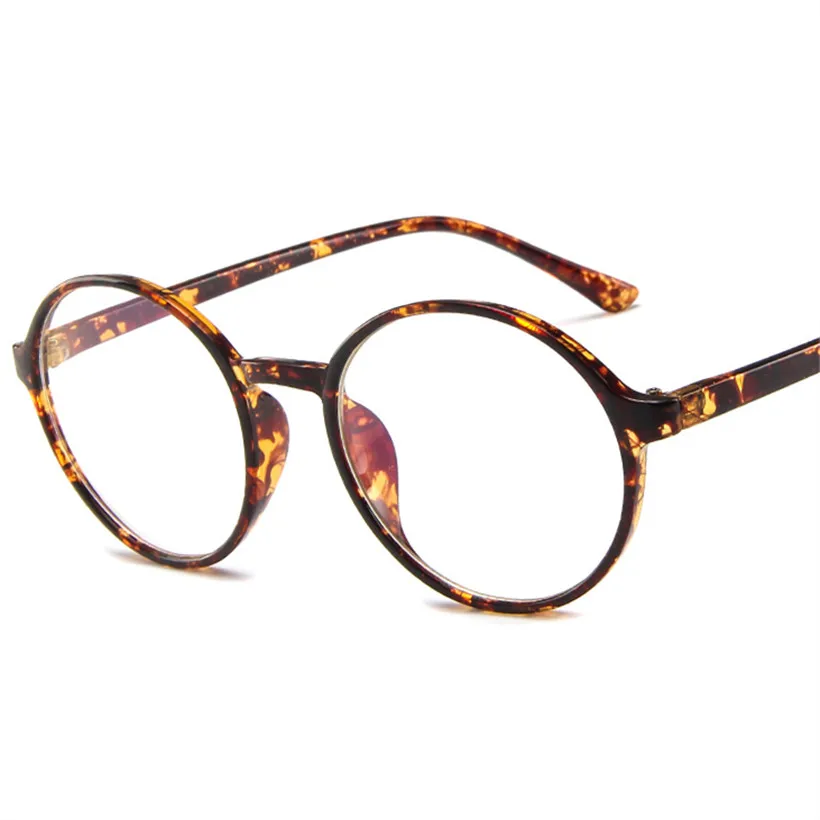 Imwete мужские круглые очки оправа женские vintageпрозрачные оправы для очков ретро с прозрачными линзами оптические очки женские очки - Цвет оправы: LEOPARD