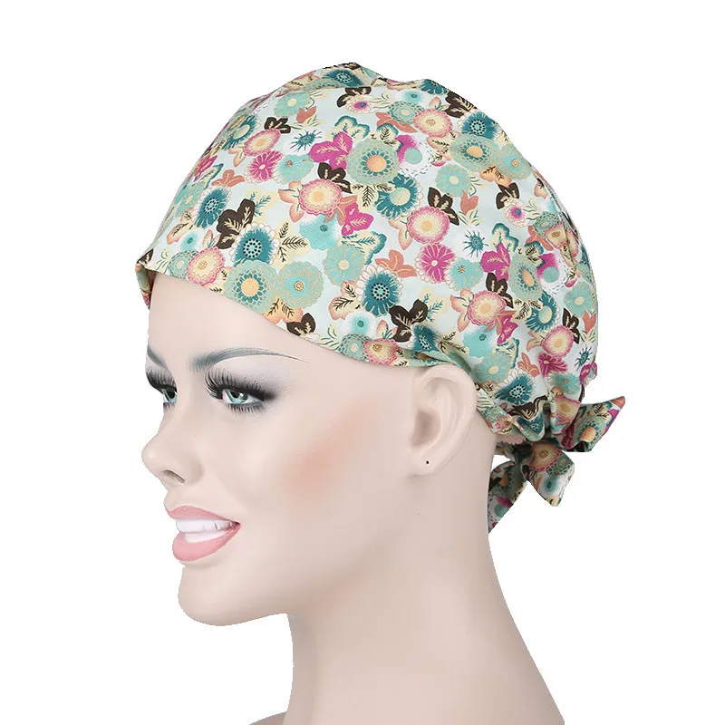 Женские хирургические головные уборы с внутренней полосой для женщин, медицинская Рабочая кепка, длинная хлопковая Мочалка для волос, хирургическая Кепка s