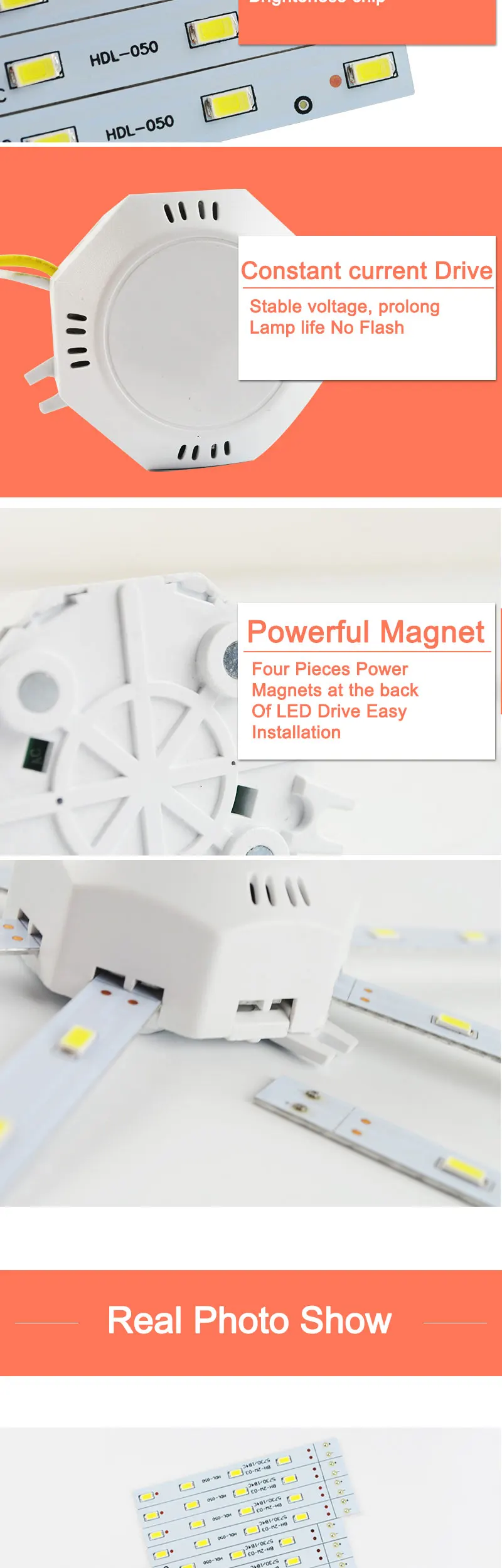 12W 16W 20W 24W Led Downlight Accessory Octopus Magnetic plate Ring Light Led Lamp 220V For Ceiling Lamp Absorb dome Replace