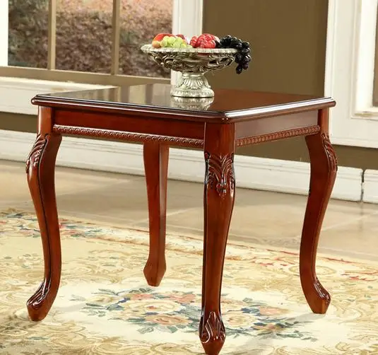 European style solid wood coffee table square corner retro side table modern American side coffee table small tables European style solid wood coffee table square corner retro side table modern American side coffee table small tables