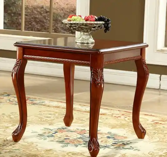 European Style Solid Wood Coffee Table Square Corner Retro European Style Solid Wood Coffee Table Square Corner Retro