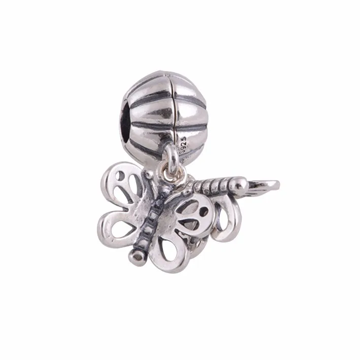 

Fits European Original Charms Bracelet 925 Sterling Silver Jewelry Bead Friends Forever Butterfly DIY Fine Jewelry Wholesale