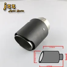 JZZ Car 63mm Carbon exhaust tip Stainless Steel Muffler tips in 89 mm outlet Automobile Akrapovic exhaust pipe