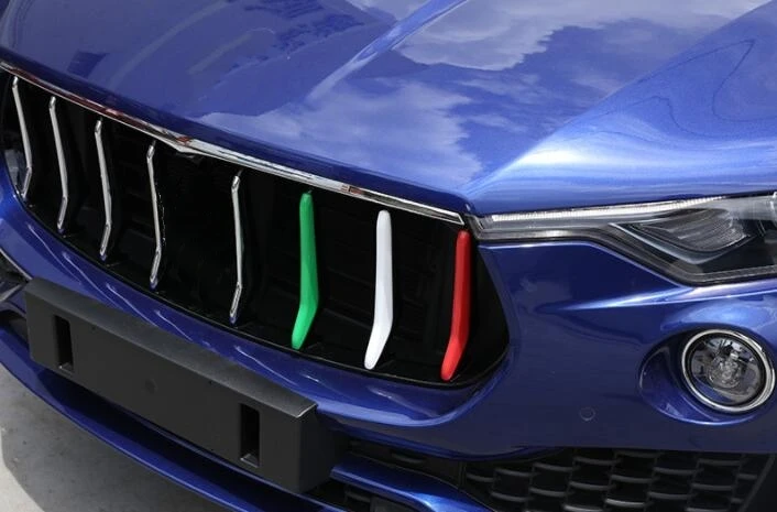 

For Maserati Levante 2016-2017 Car-Styling ABS Front Grill Decoration Strips Trim Refiting Exterior Moldings Stickers 3pcs
