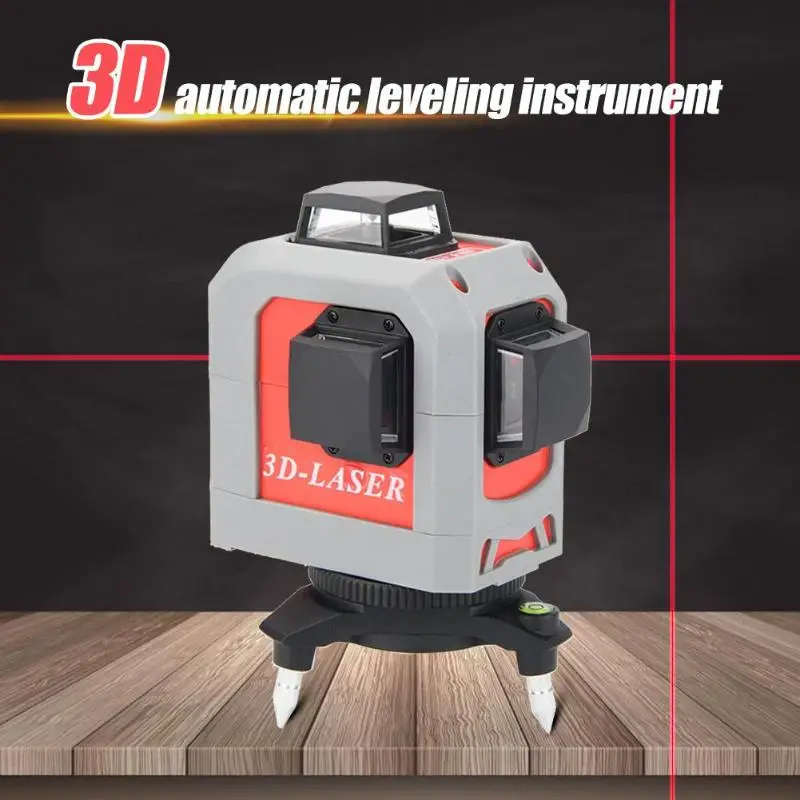 

12 Lines 3D Laser Levels Self-Leveling 360 Degree Horizontal Cross-Line Laser Red Beam Line Measuring Instrument