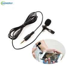 HANGRUI Mini Microphone Clip-on Lavalier 3.5mm Condenser Microphone Voice recorder Studio Lapel microfone For Mobile Phone